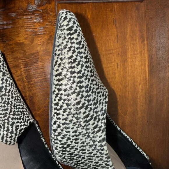 Alfani Step ’n Flex Woven Pointed-Toe Heels | Black & White | Size 8M - Picture 6 of 9